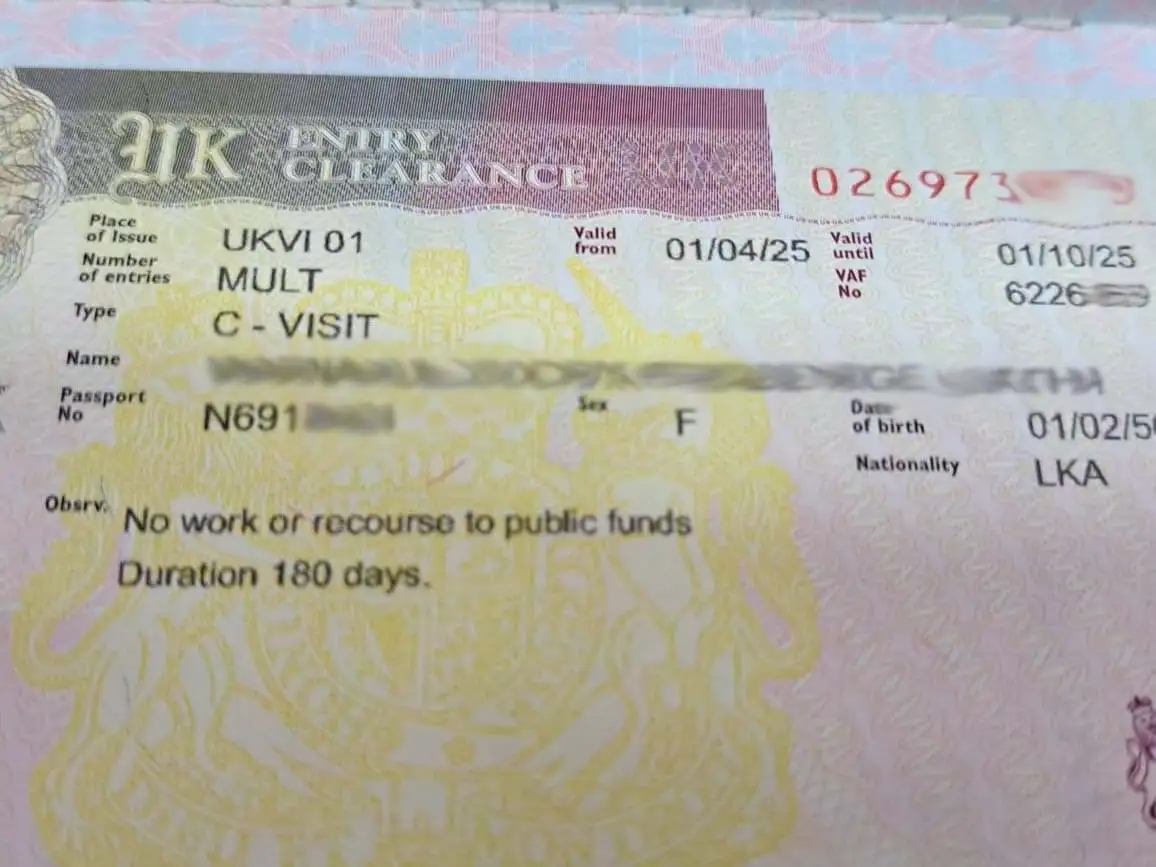 Approved visitor visitor visa clearance proof 16