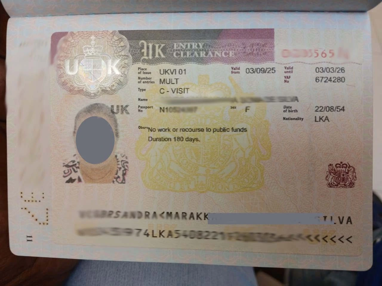 Approved visitor visitor visa clearance proof 7